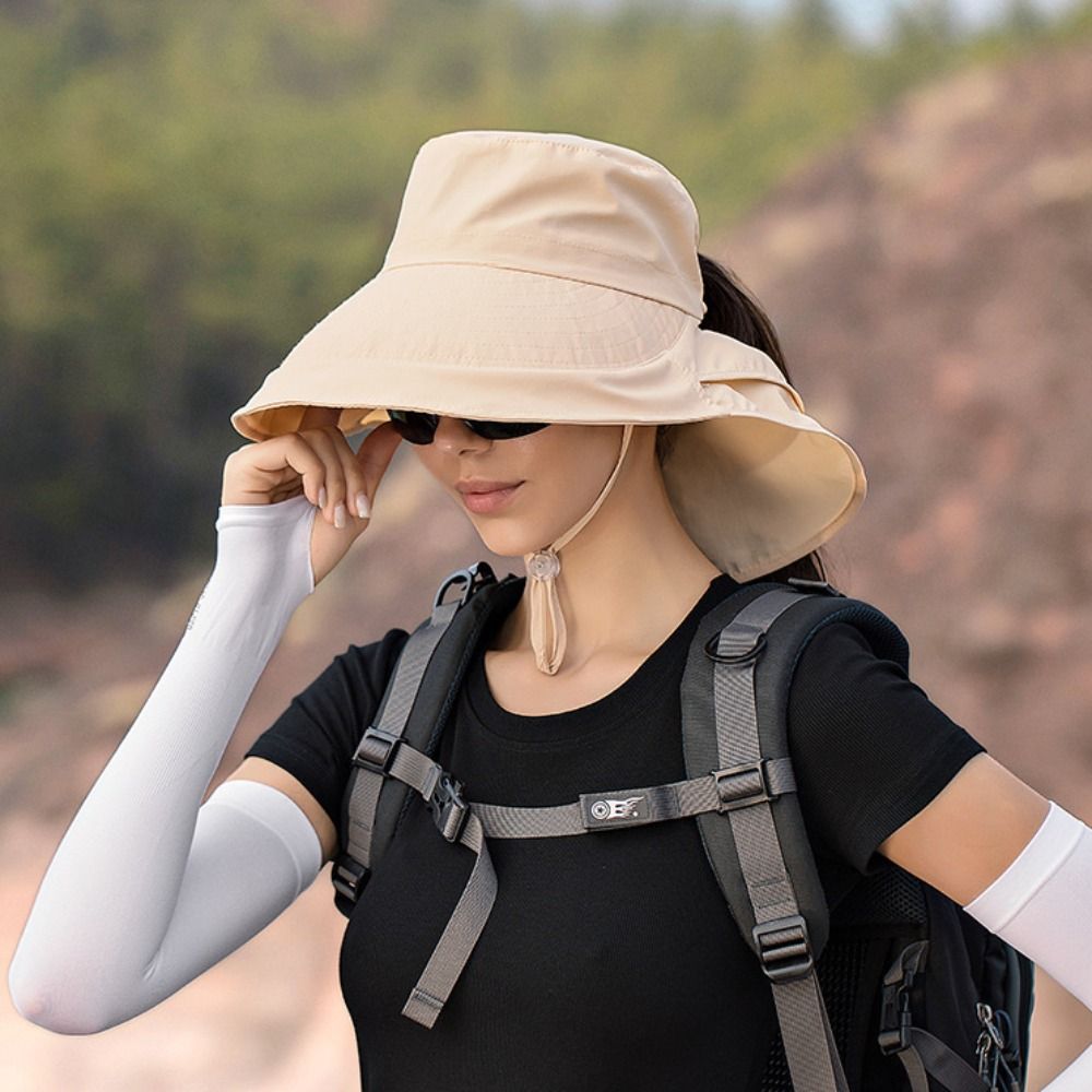 Visor Sun Hat - Sommerlicher Outdoor-Sonnenschutz: Breiter Sonnenhut mit Nackenschutz,