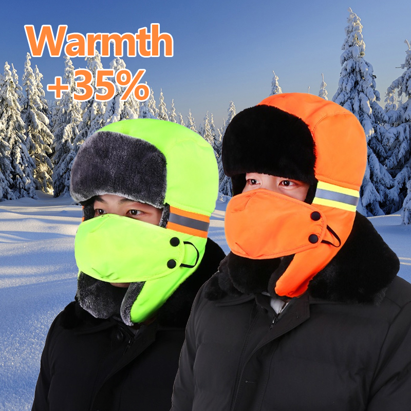 Trapper Hat Ear Flap - Winter-Trapper-Mütze mit Ohrenklappen in Orange und