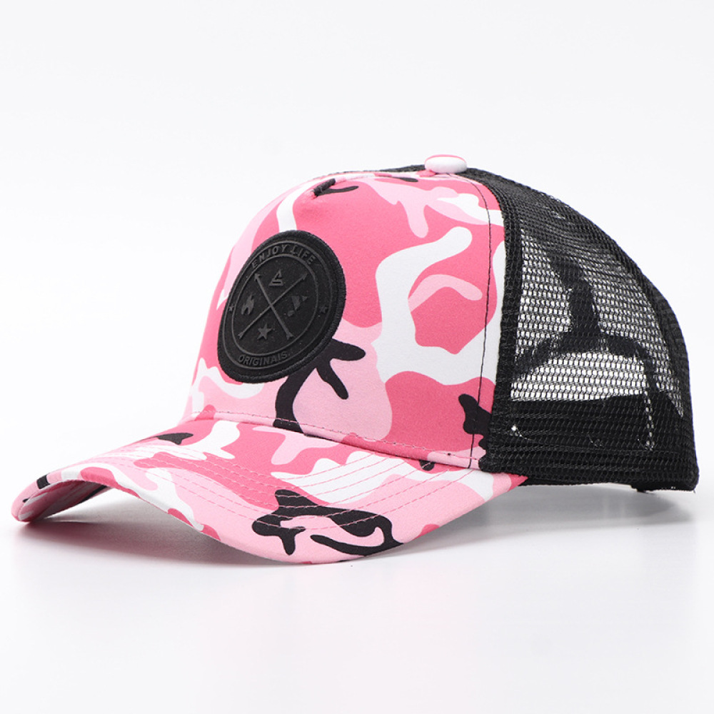Trucker Cap Mesh - Lässige Camo-Patchwork-Mesh-Kappe, verstellbar, für Outdoor-Sport, Sonnenschutz,