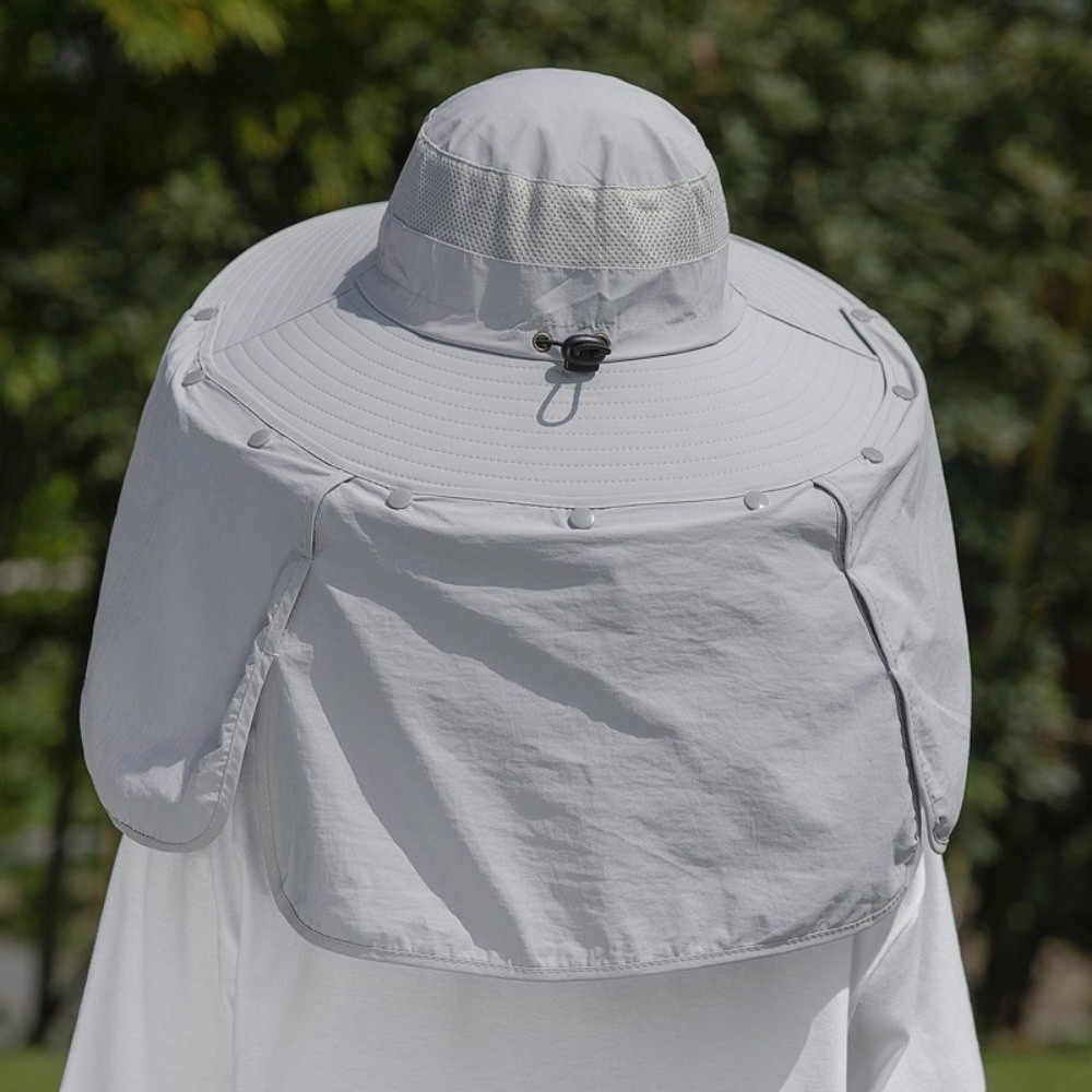Visor Sun Hat - Einfacher Stoff-Sonnenhut für Herren mit Nackenschutz,