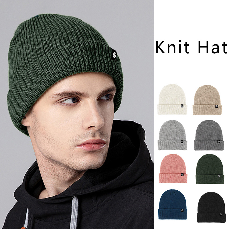 Beanie Cuffed Knit - Solide Strickmütze für Männer und Frauen,