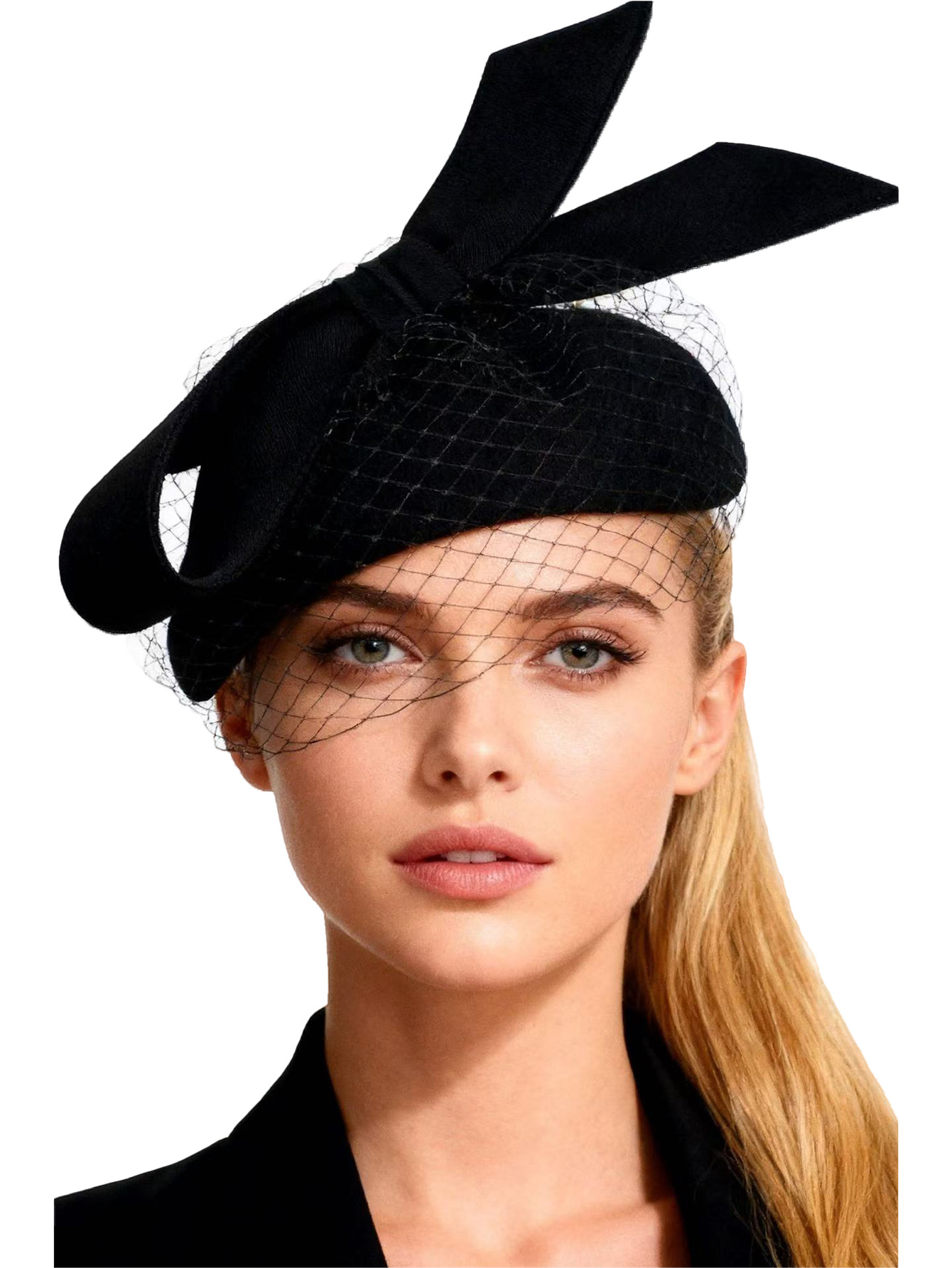 Beret French Wool - Französische weiße Baskenmütze Fascinator Winter elegante