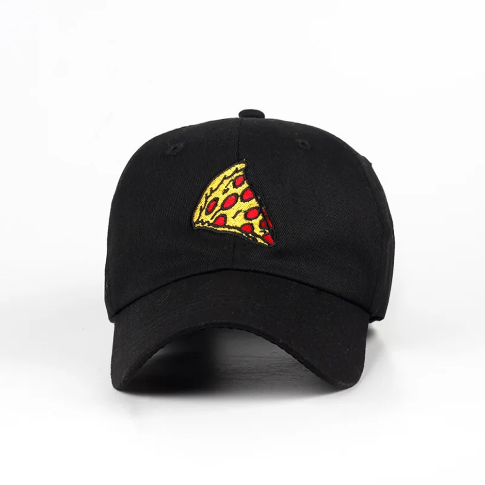 Dad Hat Cotton - Neue Baseballkappe mit Pizza-Stickerei, Trucker-Mütze für