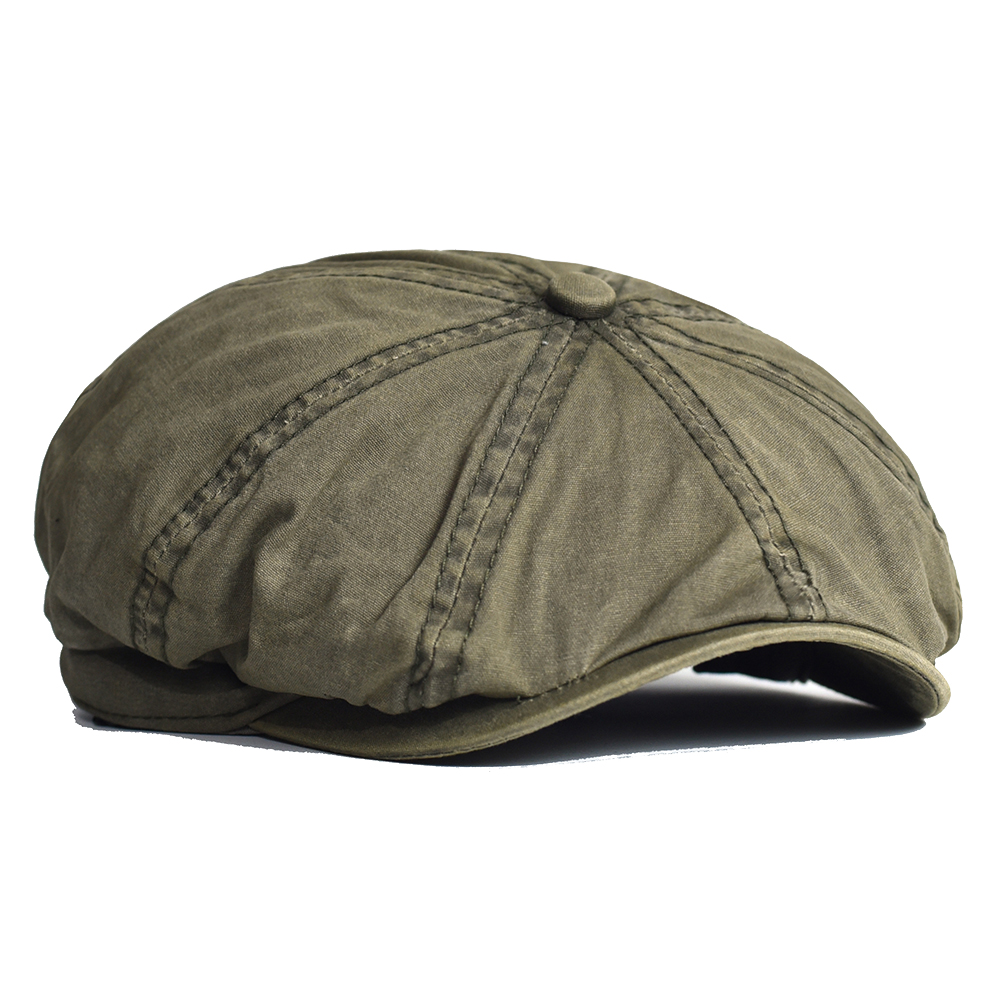 Newsboy Cap Ivy - Zeitungsjungenmütze aus gewaschener Baumwolle, achteckige Peaky-Mütze,