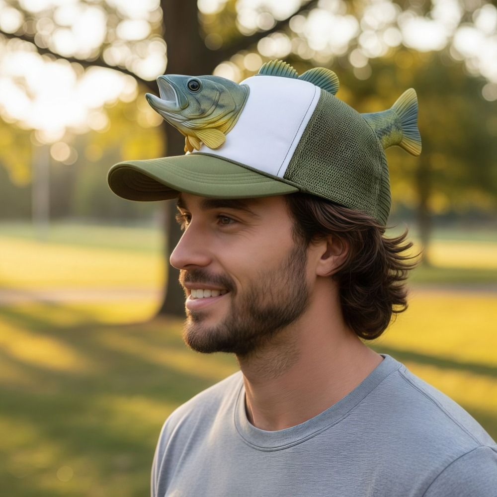 Lustige 3D-Fisch-Tier-Trucker- – Trucker Cap Mesh Bewertung und Preis